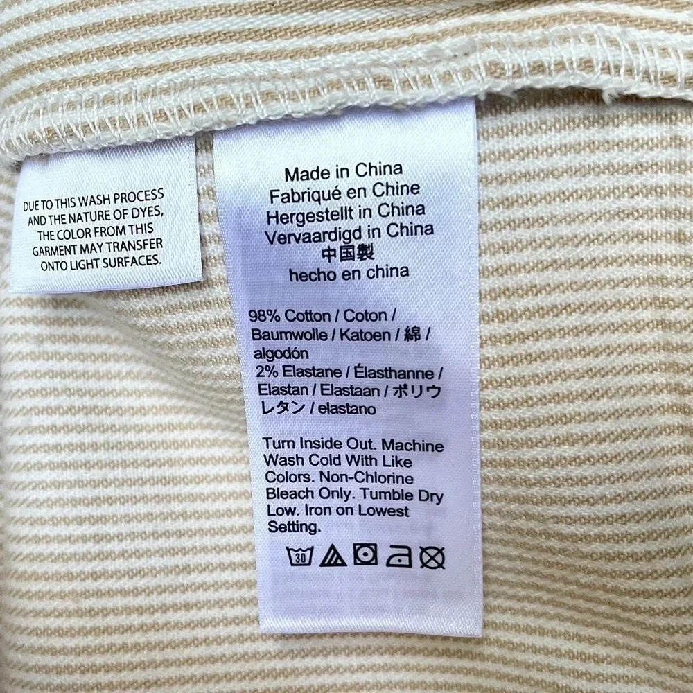 NWT J.Crew Slim Wide Leg Khaki Striped Crop Jeans - Picture 5 of 6